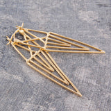 Aztec Geometric Gold Drop Earrings