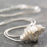 Coiled Silver Pendant Necklace