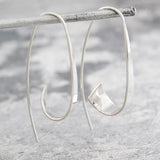 Flared Ribbon Silver Hoop Earrings