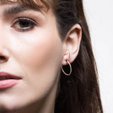 Illusion Silver Double Hoop Earrings