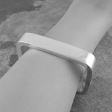 Contemporary Rectangular Silver Hinged Bangle