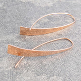Elliptical Rose Gold Drop Earrings