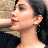 Large Minimalist Wire Hoop Earrings
