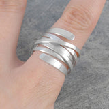 Ribbon Contemporary Silver Ring