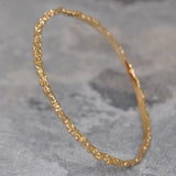 Pyrite Contemporary Gold Bangle