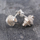 Coiled Silver Stud Earrings
