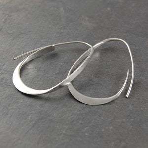 Silver Curl Hoop Earrings