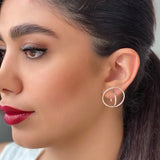 Sterling Silver Twin Hoop Stud Earring