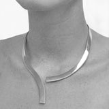 Statement Sterling Silver Drop Choker Necklace