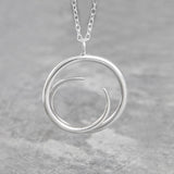 Tapered Round Silver Pendant