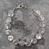 Organic Round Chunky Silver Bracelet