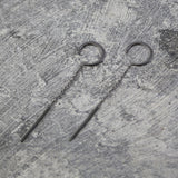 Oxidised Silver Chain Long Drop Earrings
