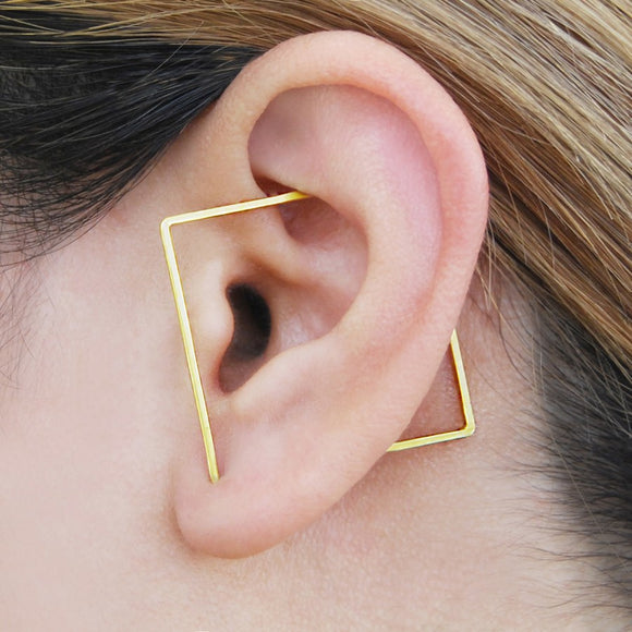 Square Gold Ear Cuffs