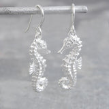 Silver Seahorse Earrings