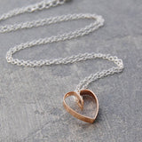 Lace Rose Gold Heart Pendant