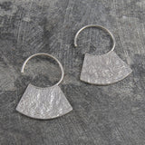 Hammered Grecian Silver Hoop Earrings