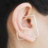 Square Silver Ear Cuffs