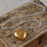 White Topaz and Gold Heart Locket