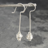 Coiled Silver Drop Earrings