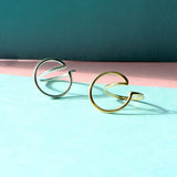 Double Circle Geometric Silver Ring