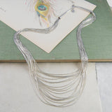 Layered Silver Necklace 20 Strands