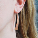 Elliptical Rose Gold Drop Earrings