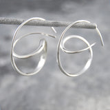 Swirl Silver Hoop Earrings