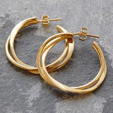 Interwoven Gold Hoop Earrings
