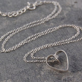 Silver Lace Heart Pendant Necklace