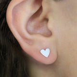 Silver Heart Hoop Ear Jackets