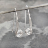 Spiral Ringlet Large Silver Drop Earrings