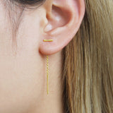 Bar Gold Threader Earrings