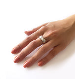 Sterling Silver Square Wire Overlapping Ring