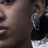 Geometric Silver Abstract Earrings