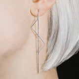 Silver Kite Long Drop Earrings