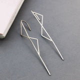 Silver Kite Long Drop Earrings