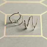 Double Beaded Hoop Spiral Single Piercing Earrings