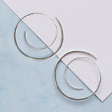 Silver Spiral Statement Hoop Earrings