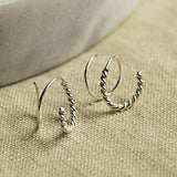 Double Hoop Rope Spiral Earrings