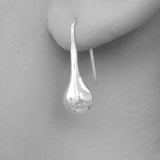 Silver Long Teardrop Earrings