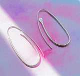 Paperclip Medium Silver Drop Earrings
