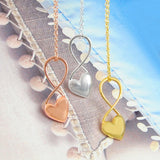 Heart Rose Gold Infinity Necklace