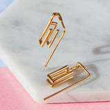 Sterling Silver Angular Minimalist Drop Earring