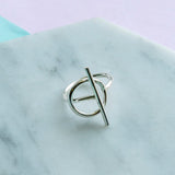 Sterling Silver T Ring