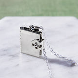 Silver Book Necklace