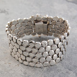 Large Scales Chunky Silver Bracelet