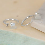 Silver Heart Hoop Ear Jackets