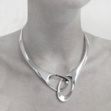 Scissors Silver Choker Necklace