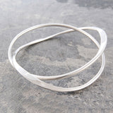 Interwoven Contemporary Silver Bangle
