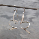 Curly Silver Drop Earrings